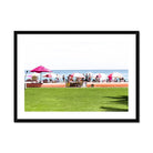 Seek & Ramble Framed 28"x20" / Black Frame Pink Beach Umbrellas Honolulu Print