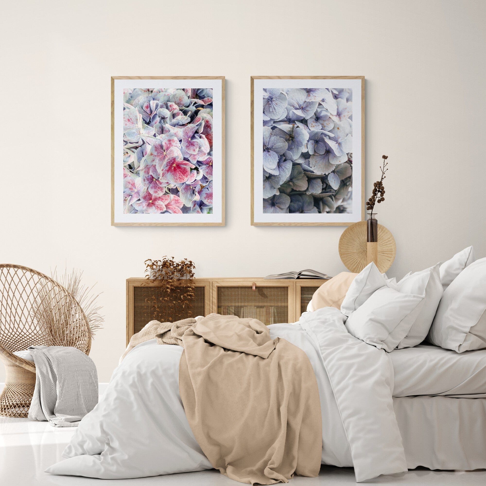 Seek & Ramble Framed Pink & Violet Hydrangea  Framed & Mounted Print