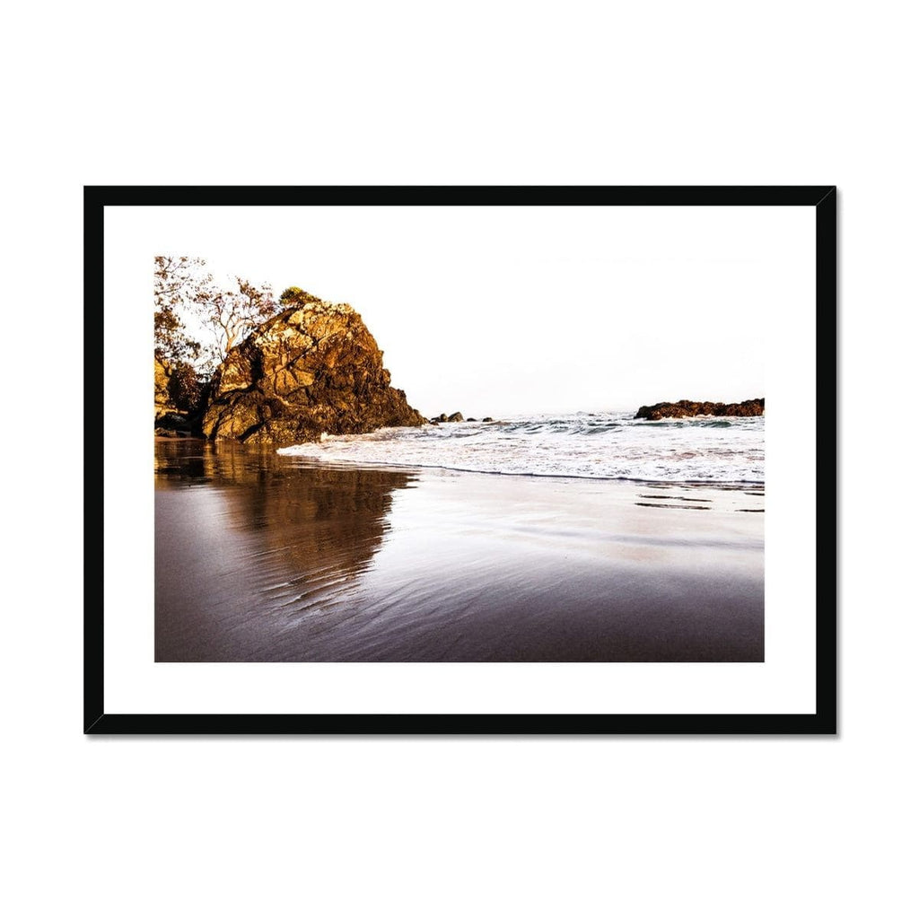 Seek & Ramble Framed A4 Landscape / Black Frame Port Macquarie Beach Coastal View Framed & Mounted Print