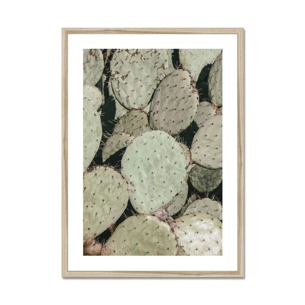 SeekandRamble Framed 20"x28" / Natural Frame Prickly Pear Cactus Framed Print