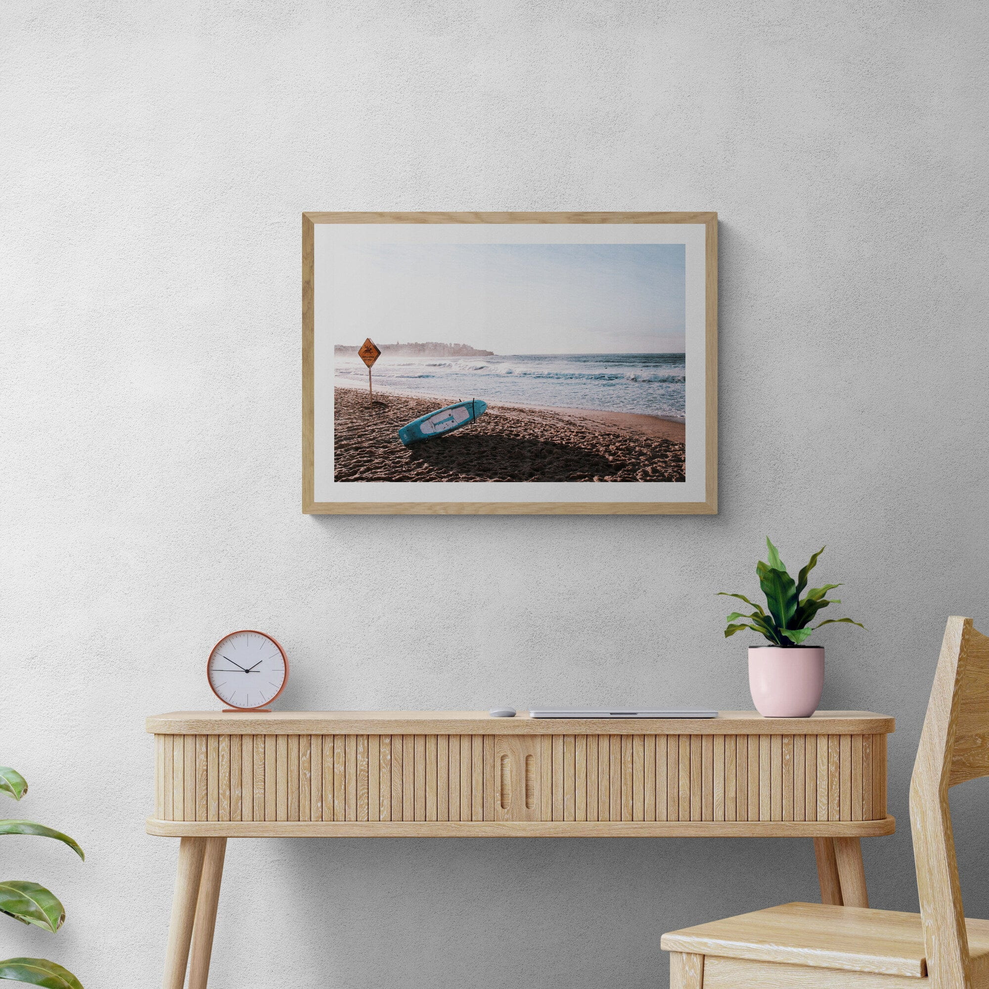Seek & Ramble Framed Resting On Bondi Beach Framed & Mounted Print