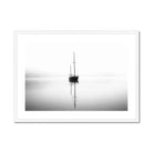 Seek & Ramble Framed A4 Landscape / White Frame Sail Boat Morning Fog Framed & Mounted Print
