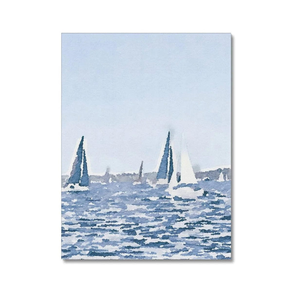 SeekandRamble Canvas 24"x32" / Image Wrap Sailing Boat Ocean Blue Canvas