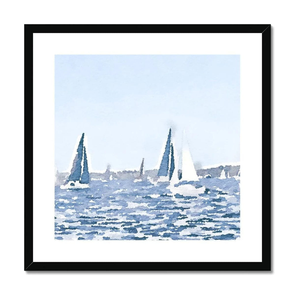 Seek & Ramble Framed Sailing Boat Ocean Blue Framed & Mounted Print