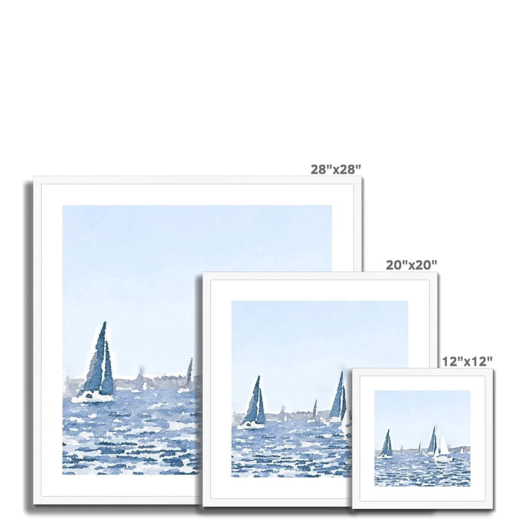 SeekandRamble Framed Sailing Boat Ocean Blue Framed & Mounted Print