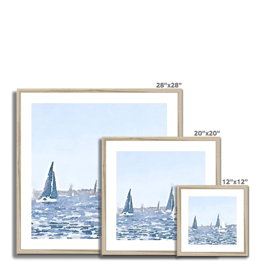 SeekandRamble Framed Sailing Boat Ocean Blue Framed & Mounted Print