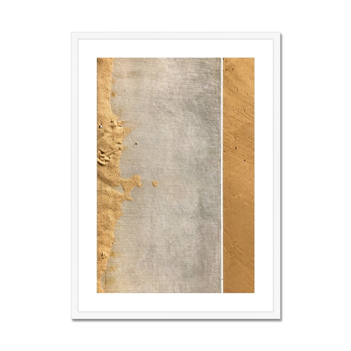 Adam Davies Framed A4 Portrait (21x29.7cm) / White Frame Abstract Sand Lines Framed & Mounted Print
