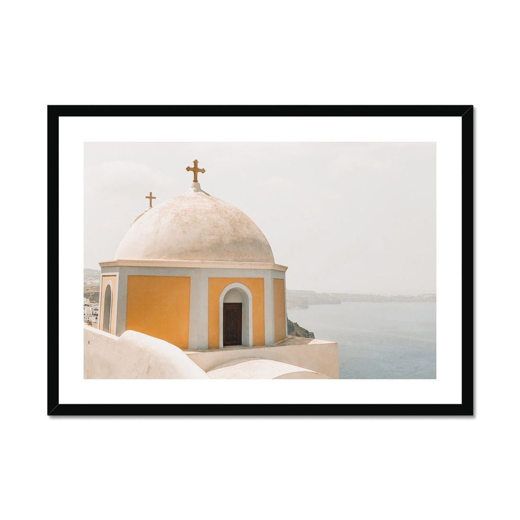 SeekandRamble Framed 28"x20" / Black Frame Santorini House of Worship Framed Print