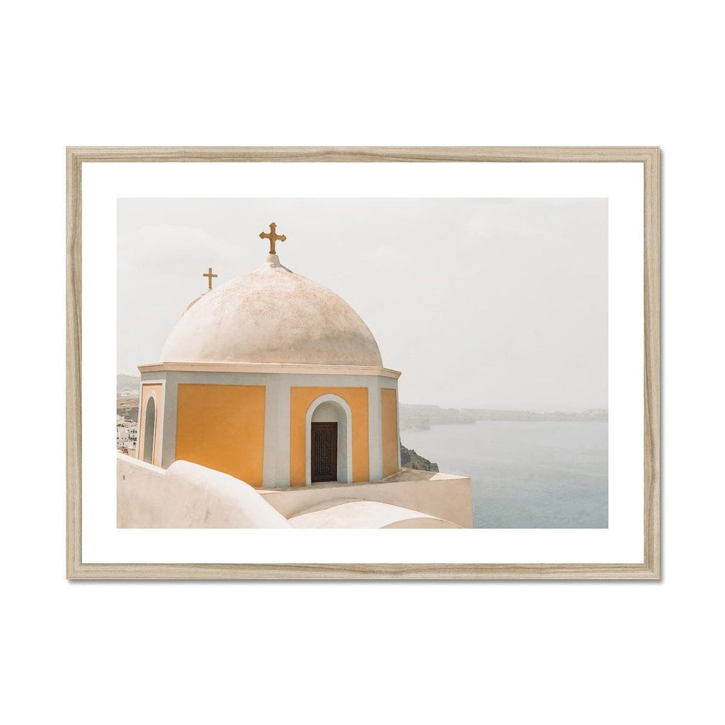 SeekandRamble Framed 28"x20" / Natural Frame Santorini House of Worship Framed Print