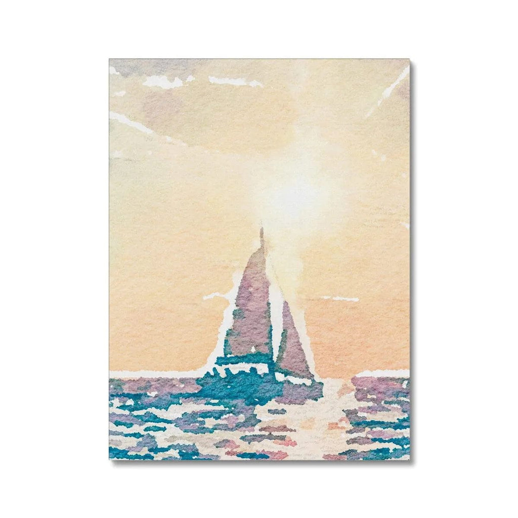 Prodigi Canvas 24"x32" / Image Wrap Sunset Sail Boat Watercolour Canvas