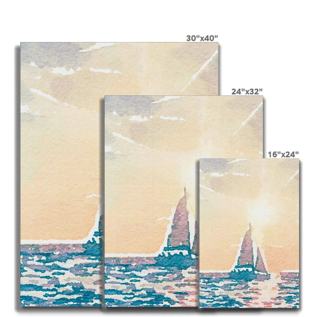 Prodigi Canvas Sunset Sail Boat Watercolour Canvas