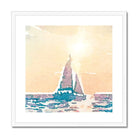 Prodigi Framed Sunset Sail Boat Watercolour Framed & Mounted Print