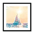 Prodigi Framed Sunset Sail Boat Watercolour Framed & Mounted Print