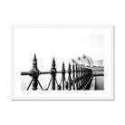 Seek & Ramble Framed A4 Landscape / White Frame Sydney Opera House Morning Fog Framed & Mounted Print