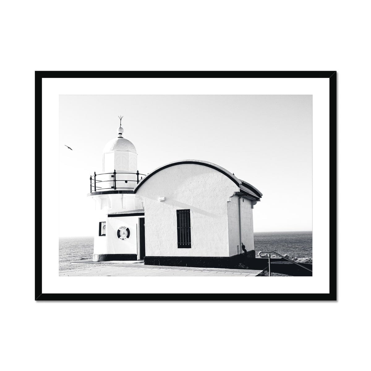 Adam Davies Framed 24"x18" (60.96x45.72cm) / Black Frame Tacking Point Lighthouse V3 Framed & Mounted Print