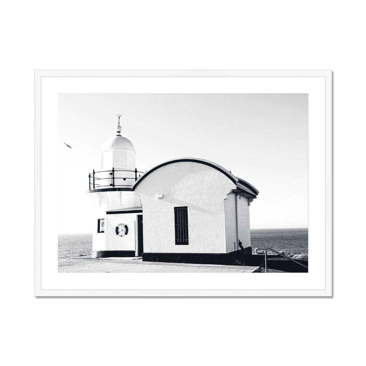Adam Davies Framed 24"x18" (60.96x45.72cm) / White Frame Tacking Point Lighthouse V3 Framed & Mounted Print