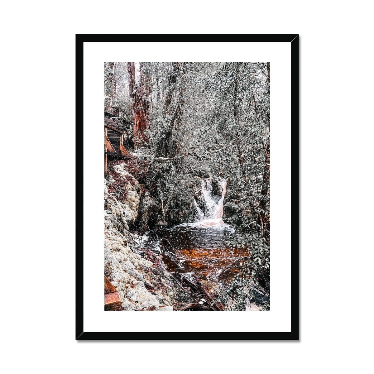 Adam Davies Framed 12"x16" (30.48x40.64cm) / Black Frame Tasmania Cradle Mountain Tranquility Framed Print