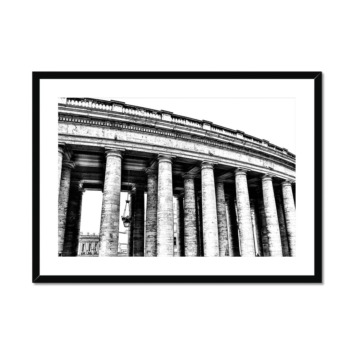 Seek & Ramble Framed A4 Landscape (29x21cm) / Black Frame The Colonnades of St. Peter's The Vatican Framed & Mounted Print