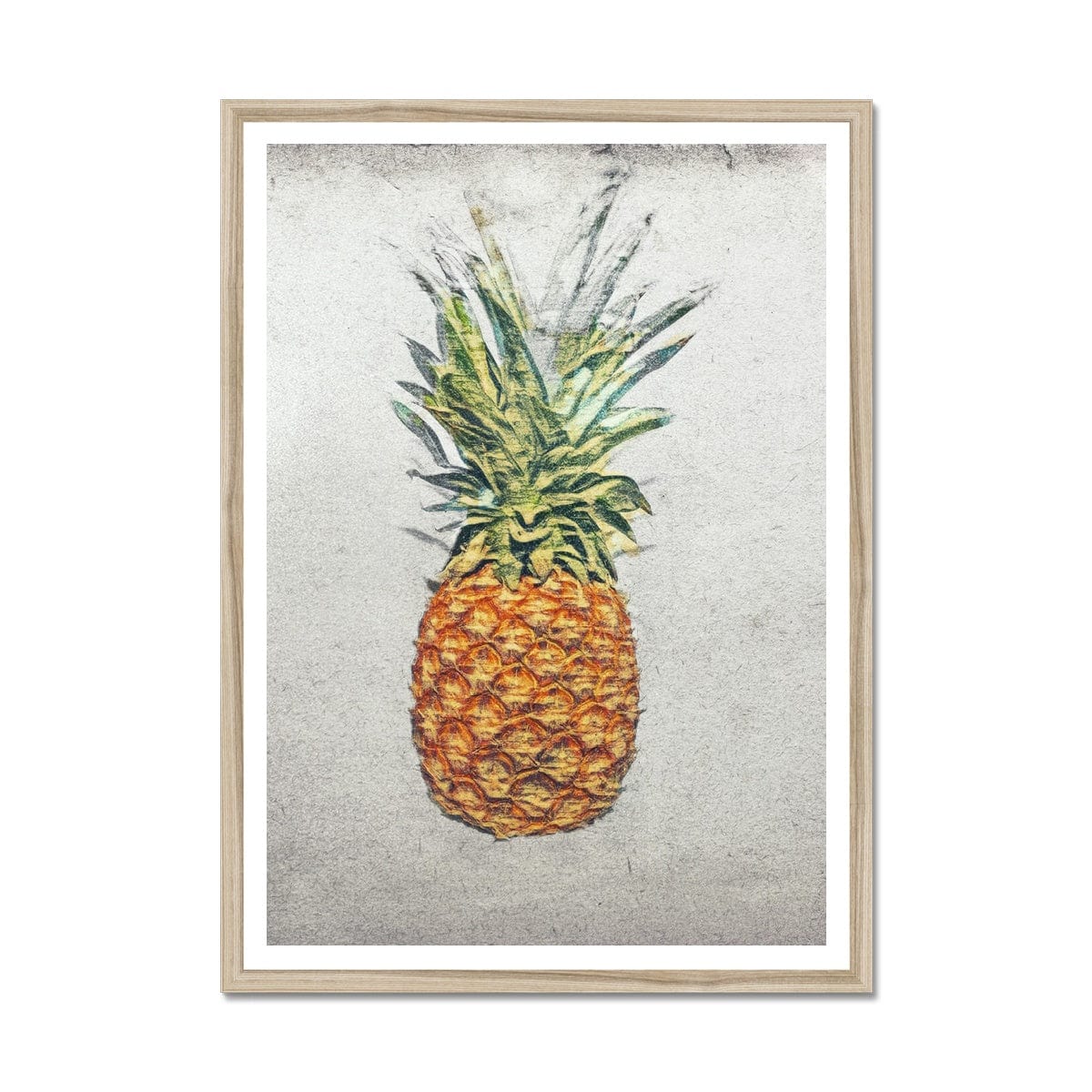 Seek & Ramble Framed 12"x16"(40.64x30.48cm) / Natural Frame Tropical Pineapple Framed Print Framed Print