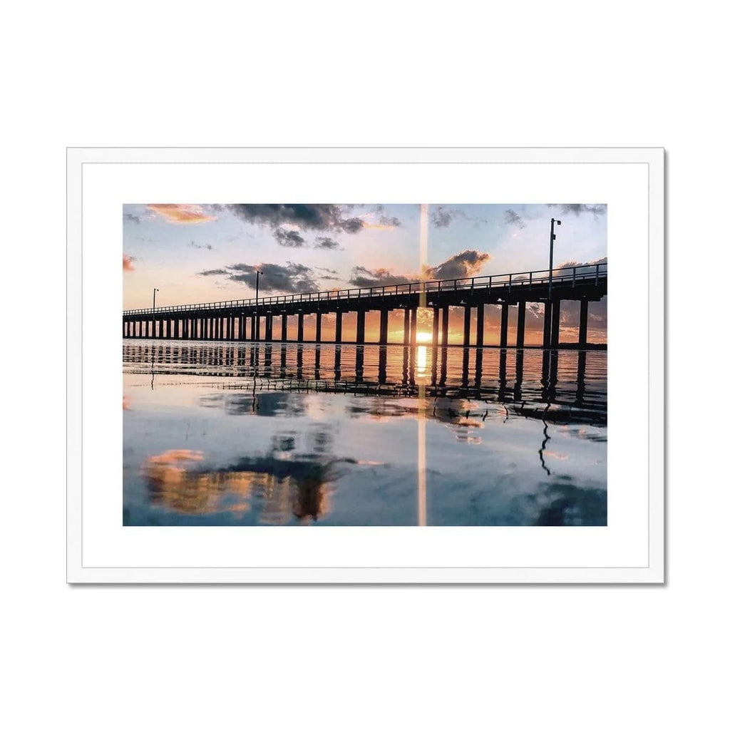 SeekandRamble Framed 28"x20" / White Frame Urungan Pier Sunrise Framed & Mounted Print