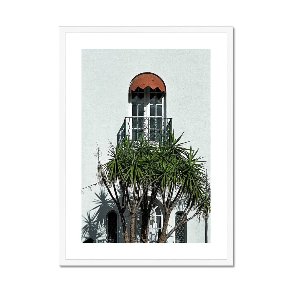 SeekandRamble Framed 12"x16" / White Frame Villa Balcony Framed & Mounted Print