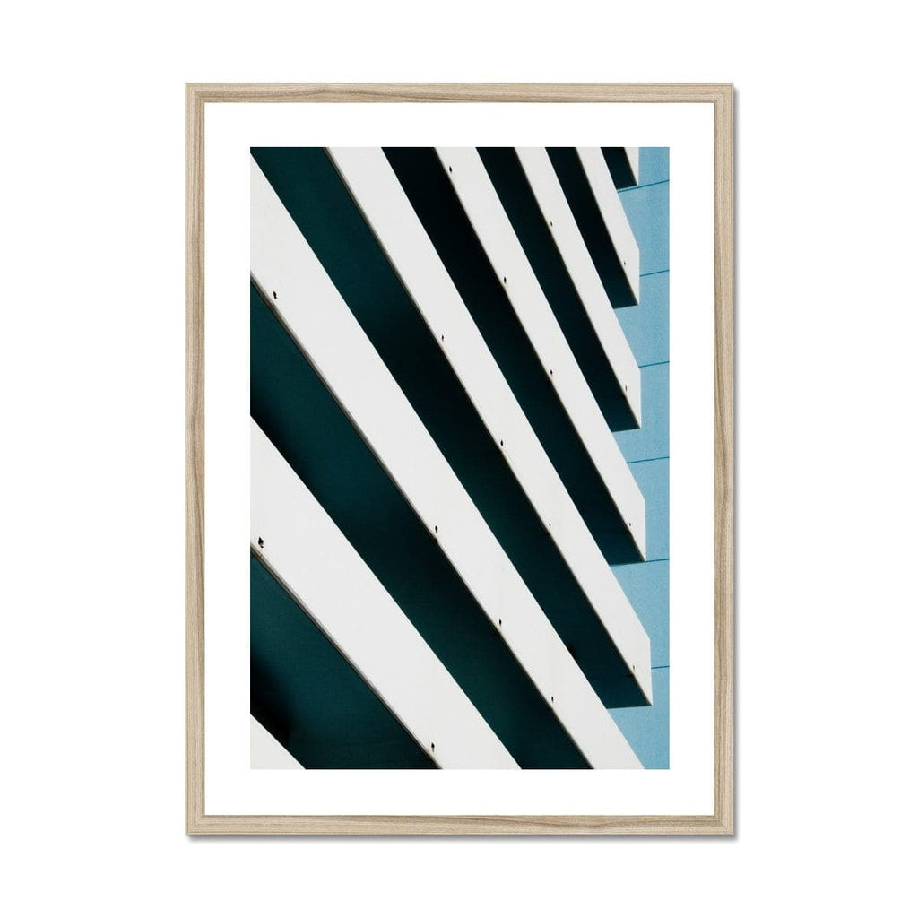 SeekandRamble Framed 20"x28" / Natural Frame Waikiki Balcony Blue Lines Print