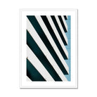 Seek & Ramble Framed A4 Portrait / White Frame Waikiki Balcony Blue Lines Print