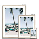Seek & Ramble Framed Waikiki Beach Blue Beds Framed Print