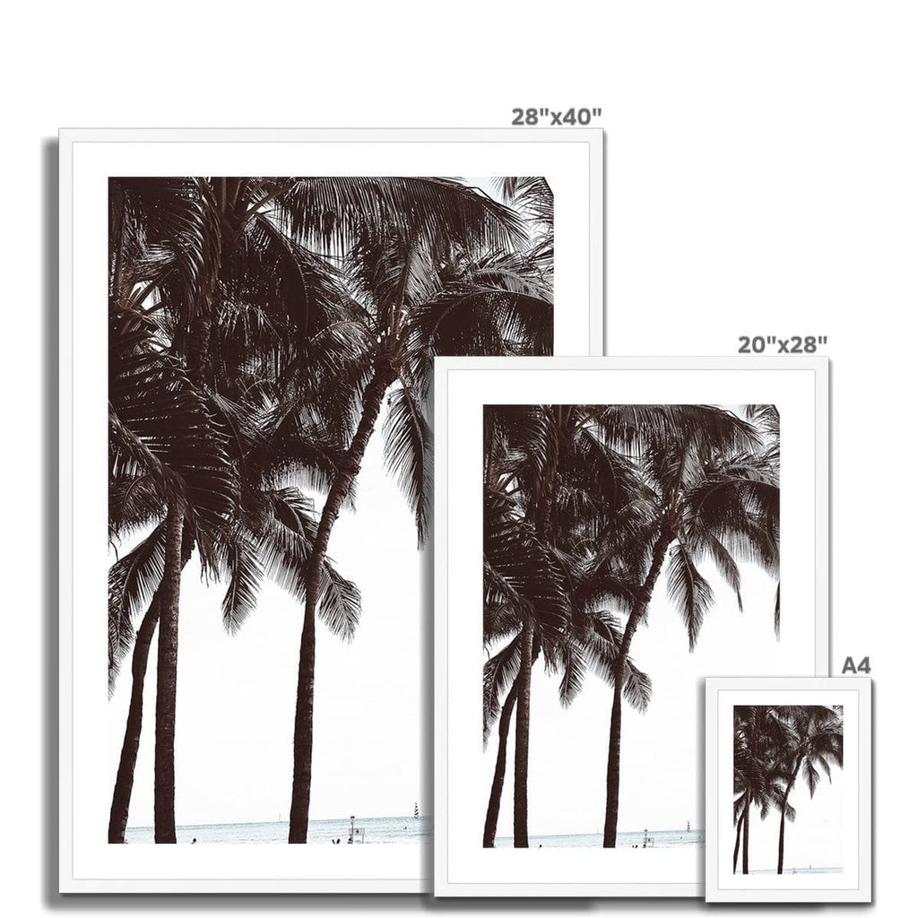 Seek & Ramble Framed Waikiki Palm Trees Framed & Mounted Print