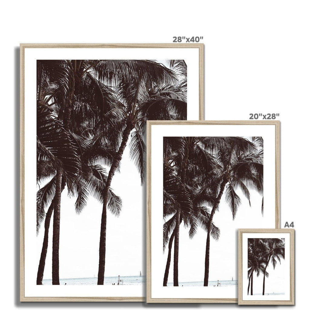 SeekandRamble Framed Waikiki  Palm Trees  Framed & Mounted Print
