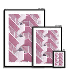 Seek & Ramble Framed Waikiki Abstract Architecture Pink Balconies Print