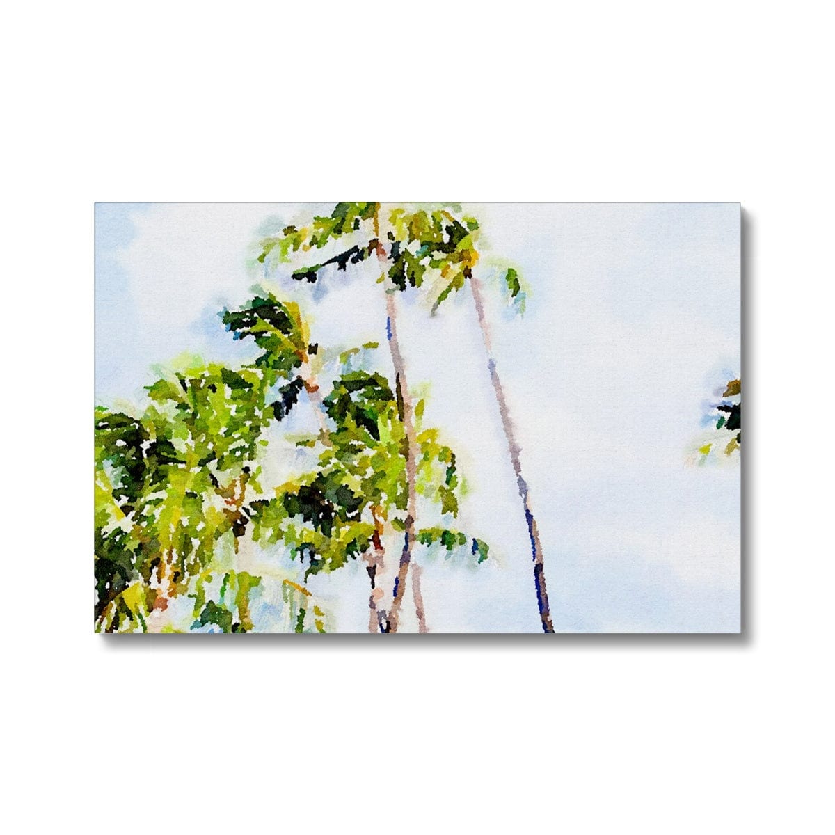 Seek & Ramble Canvas 12"x8" (30.48x20.32cm) / Image Wrap Watercolour Palm Trees Eco Canvas