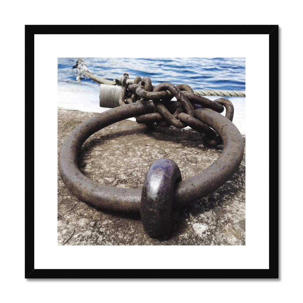 SeekandRamble Framed 20"x20" / Black Frame Wharf Docking Ring  Framed & Mounted Print