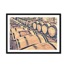 Seek & Ramble Framed A4 Landscape (29.7cm x 21cm) / Black Frame Wine Barrels Of Tuscan Cellar Framed Print