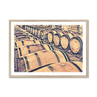 Seek & Ramble Framed A4 Landscape (29.7cm x 21cm) / Natural Frame Wine Barrels Of Tuscan Cellar Framed Print