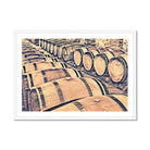 Seek & Ramble Framed A4 Landscape (29.7cm x 21cm) / White Frame Wine Barrels Of Tuscan Cellar Framed Print